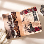 Gothic lace sticker pack packaging with die-cut PET sticker strips