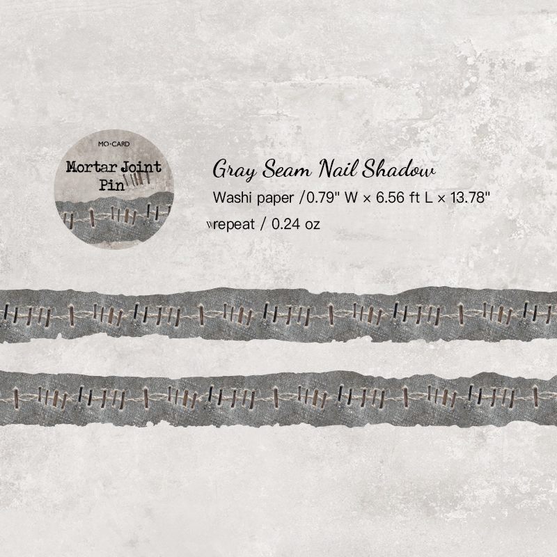  Gray seam nail shadow vintage sewing decorative sticker