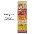 Long vintage grocery bill receipt sticker for scrapbooking daily log