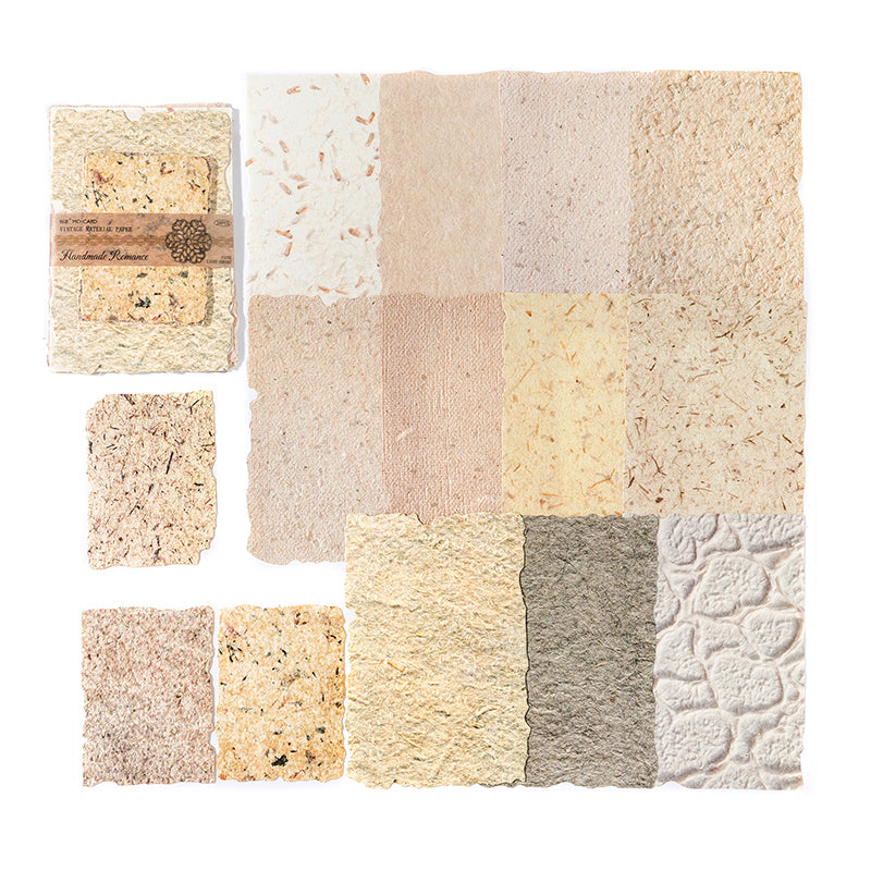 Handmade fiber textures embossed scrapbooking paper