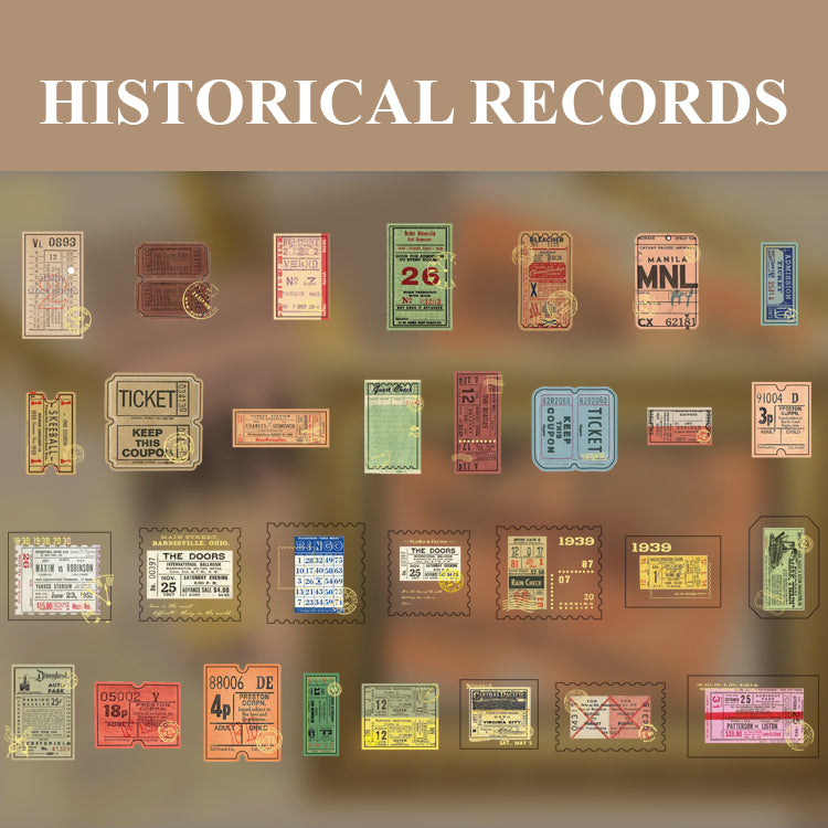 Historical Records - Vintage ukiyo-e foil stickers featuring classic Japanese scenes