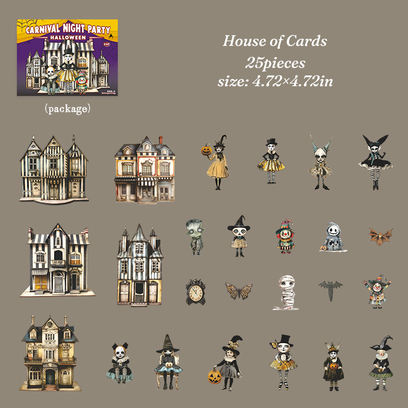 House of Cards Halloween journal cards — 25 gothic patterns on hard card stock
