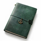 Hunter Green premium A5 size sketchbook and planner kit, featuring a classic compass charm for creative artists and writers.