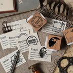 Close-up of vintage wood stamp craftsmanship and texture