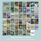 Impressionist gallery art aesthetic vintage magic book stickers for scrapbooking