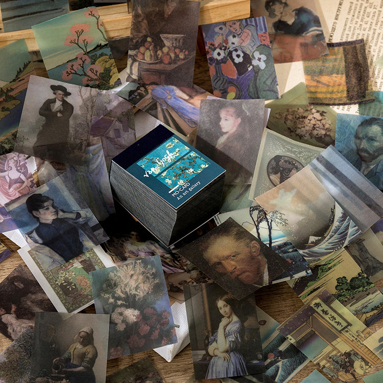 Impressionist art gallery Van Gogh paintings vellum stickers