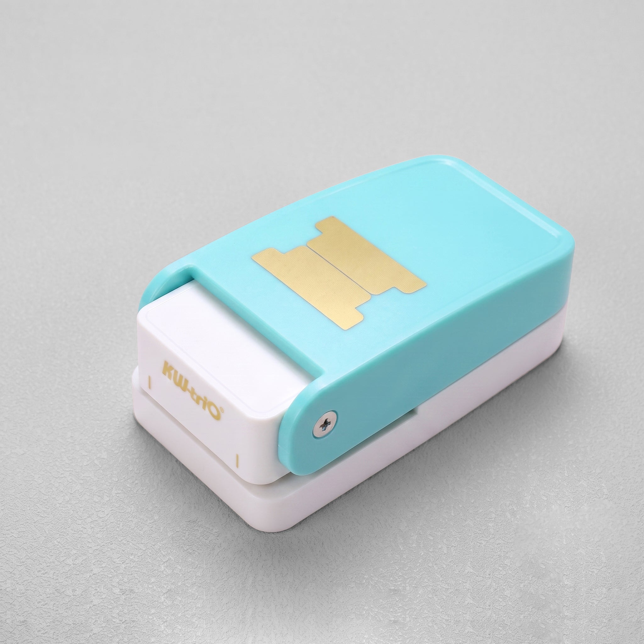 Index tab punch mint blue compact folded storage lock gold tab shape indicator craft desk tool
