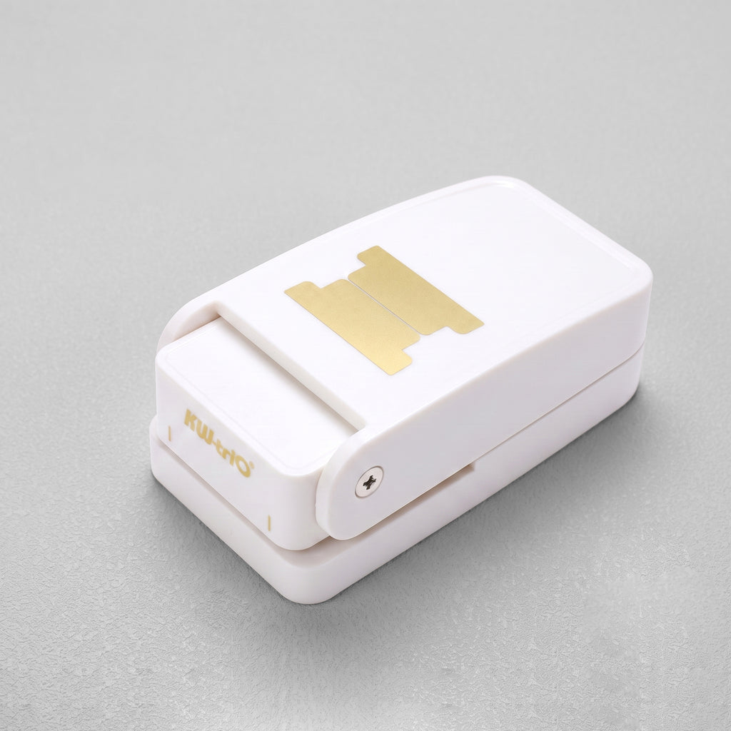 Index tab punch white compact folded storage lock gold tab shape indicator craft desk tool