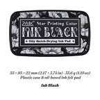Ink Black Star Printing oil-based ink pad in floral case