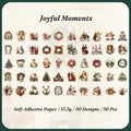 Joyful Moments vintage Christmas sticker flakes collection 50 die cut designs self adhesive paper for junk journaling