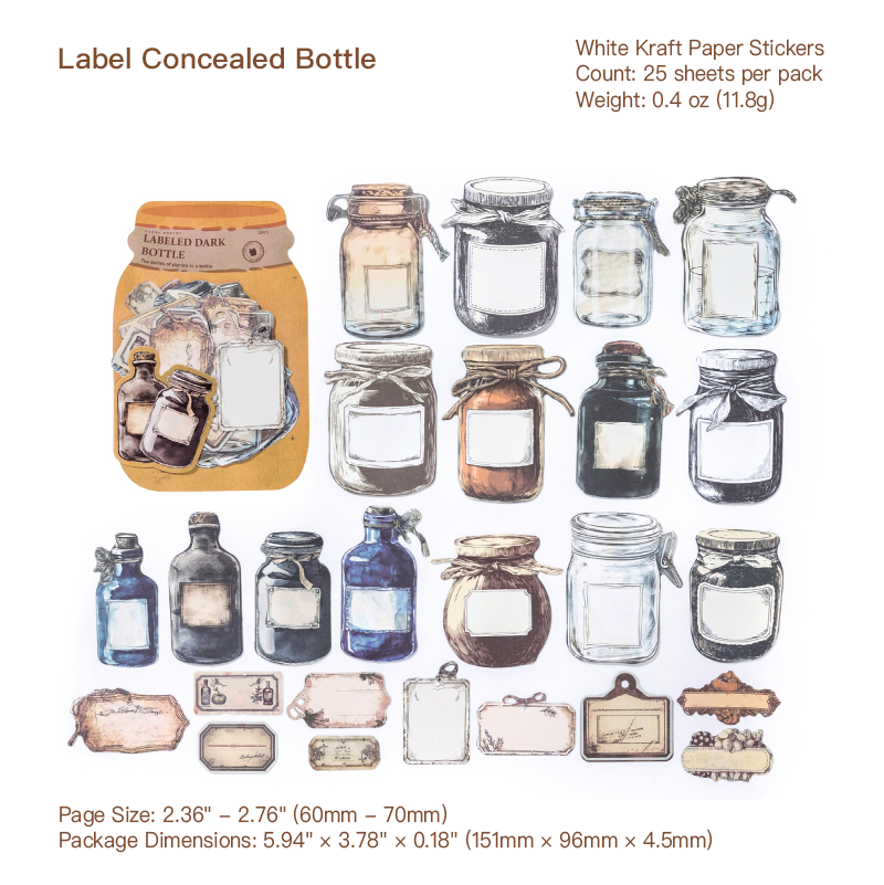 Label Concealed Bottle design - vintage apothecary sticker