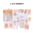 Lace Ribbon letterpress ephemera - delicate embossed lace pattern in neutral tones

