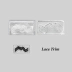 Lace Trim acrylic stamp with scalloped lace edge impression