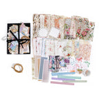 Lace Garden vintage ephemera kit with lace paper, rose patterns, and ribbon stickers for planner decoration