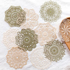 Delicate lace paper stickers with intricate die-cut patterns perfect for bullet journaling and romantic crafts
