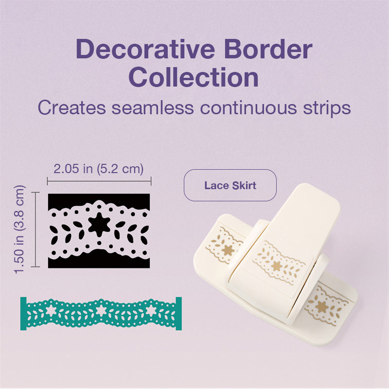 White border punch with star floral pattern cut sample and seamless continuous strip guide