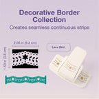 White border punch with star floral pattern cut sample and seamless continuous strip guide