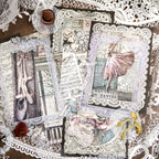 Vintage journal collage decorated with paper and PET lace pieces