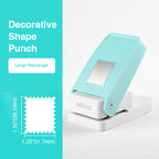 Stamp punch large rectangle size 1.25x1.50 inch 31.7x38.1mm perforated edge decorative shape punch mint handle
