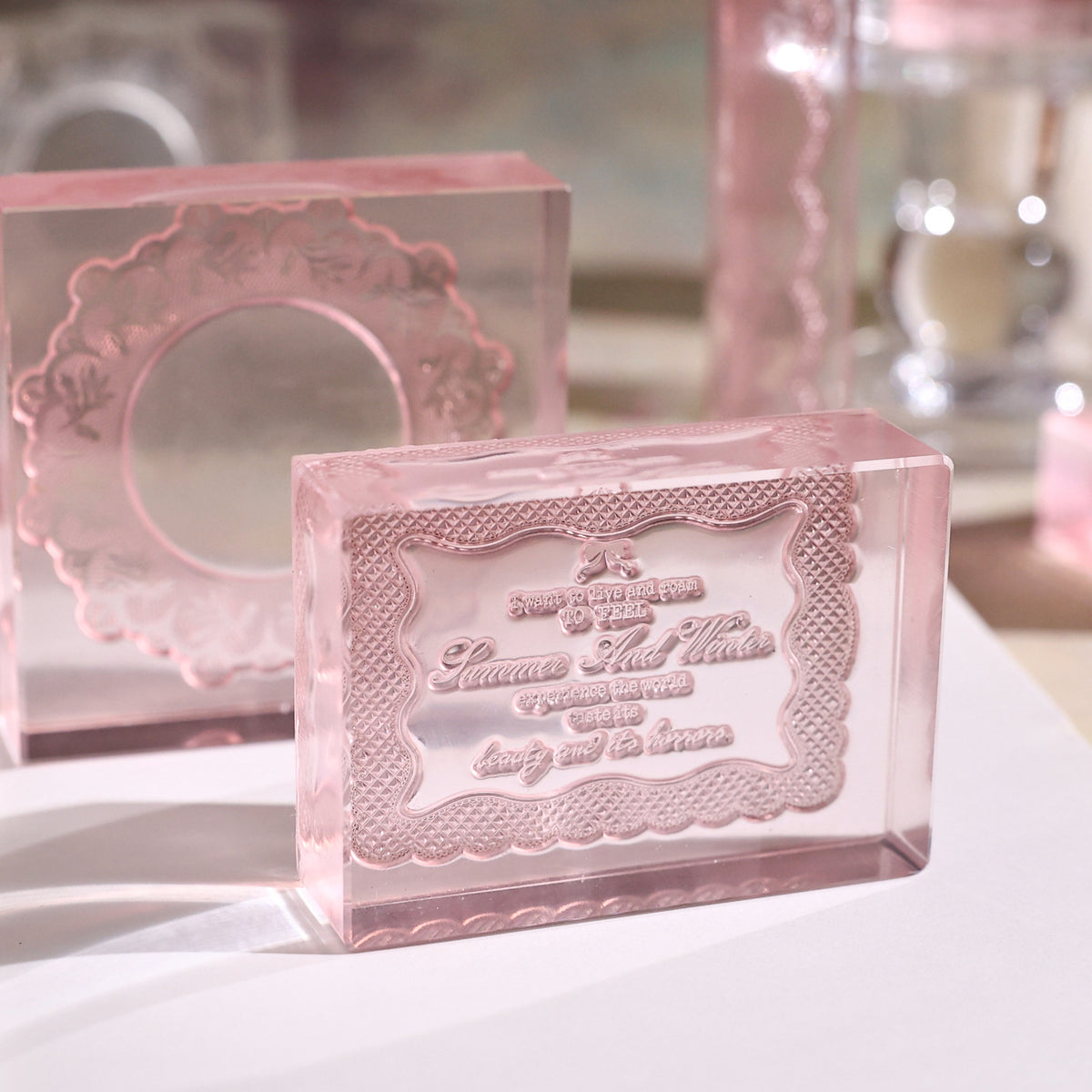 lace reverie letter sheet acrylic stamp full page lace border clear block