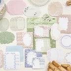 Neutral tone ephemera pack detail view - vintage-inspired letterpress paper designs