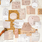 Letterpress ephemera pack texture close-up - premium quality embossed paper materials