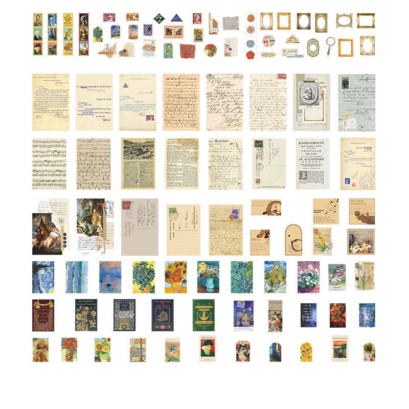 Letters from the Painter collection chart - painterly scene designs in a grid