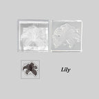 Lily flower lace stamp with floral cluster impression