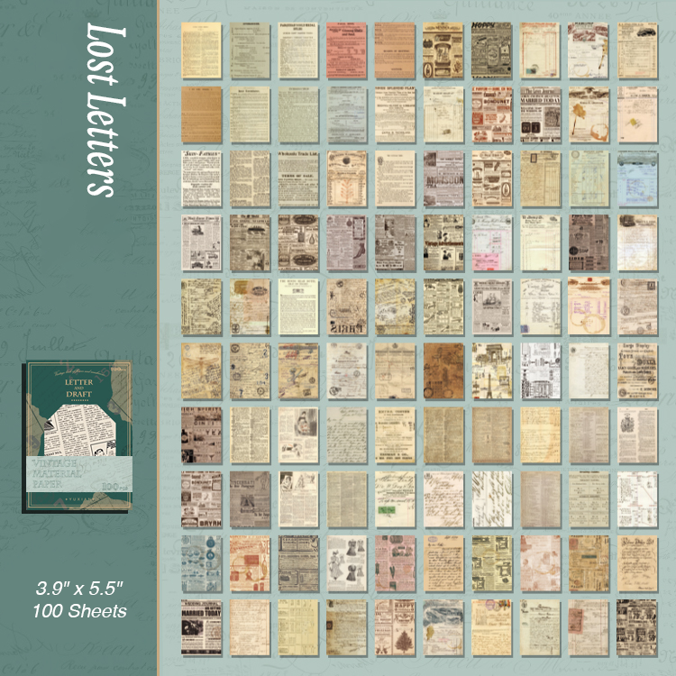 Vintage handwritten letter background paper cursive script aesthetic for junk journal collage