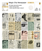 Vintage Keepsakes - Magic City Newspaper Ephemera Background Paper