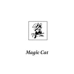 Magic Cat rubber stamp design featuring a mystical cat with magical details, vintage wooden stamp for dark academia journal spreads