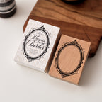 magic mirror wooden stamp ornate vintage mirror frame border hand account stamp