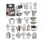 Marseille speakeasy vintage glassware and silver pitcher sketch stickers