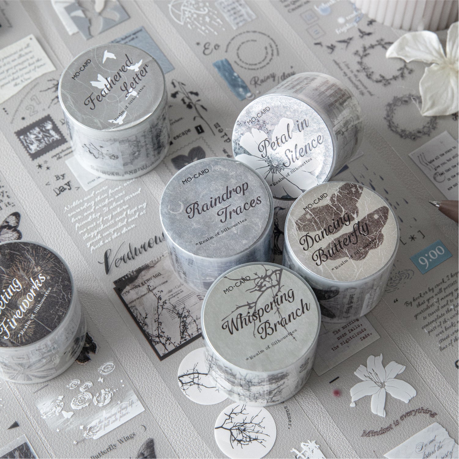 Waterproof matte PET washi tape - vintage design collection