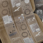 Matte PET washi tape - vintage aesthetic for gift wrapping