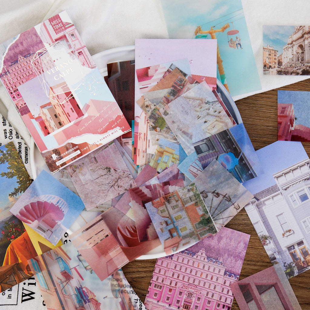 Summer in Calpe design - vintage European travel washi stickers