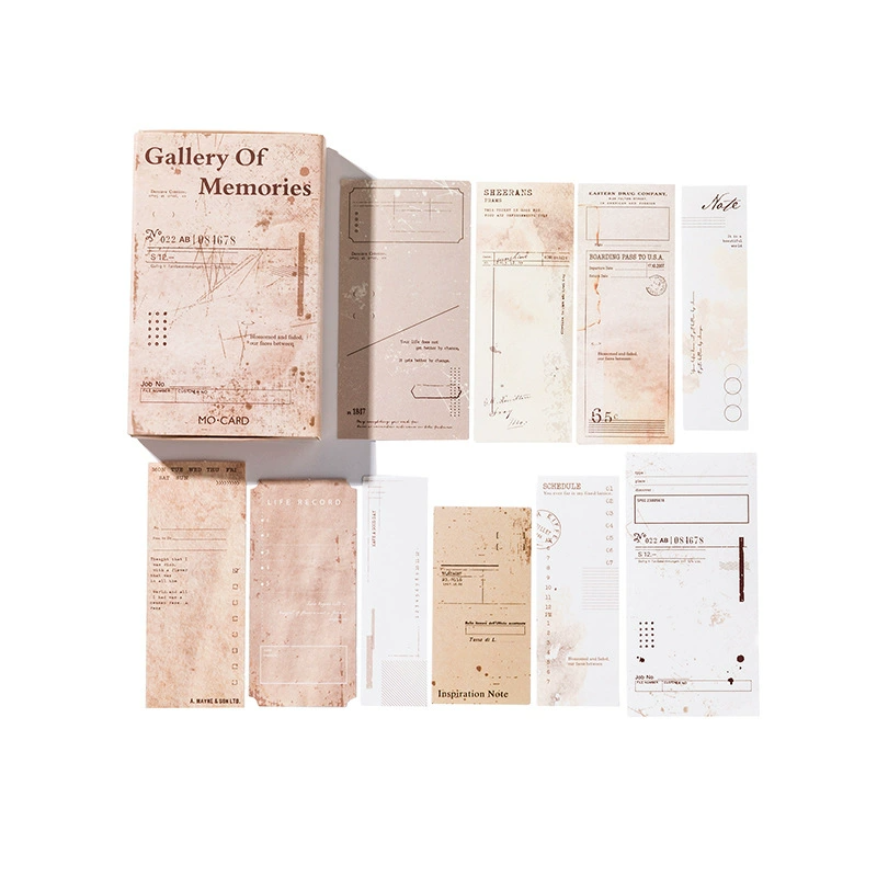 "Memory Corridor retro matchbox memo pad with vintage corridor border design"