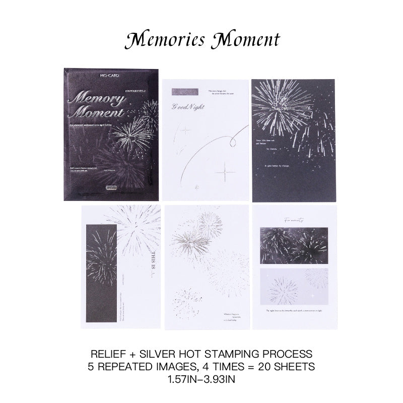 Memory Moment elegant ephemera - vintage silver foil with nostalgic theme