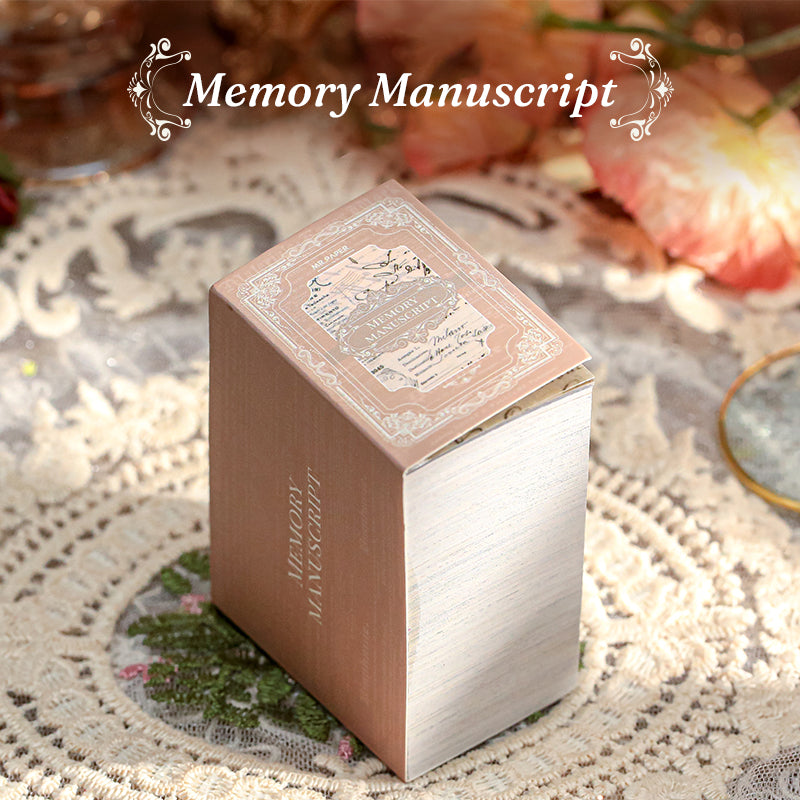Memory Manuscript vintage collector's mini ephemera sourcebook with ivory coated paper cover and matte film finish, 360 sheets of lightweight paper and sulfate overlays for junk journal decoration
