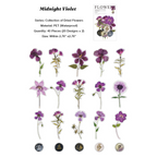 Purple pressed flower PET stickers featuring violet and lavender specimens for journaling