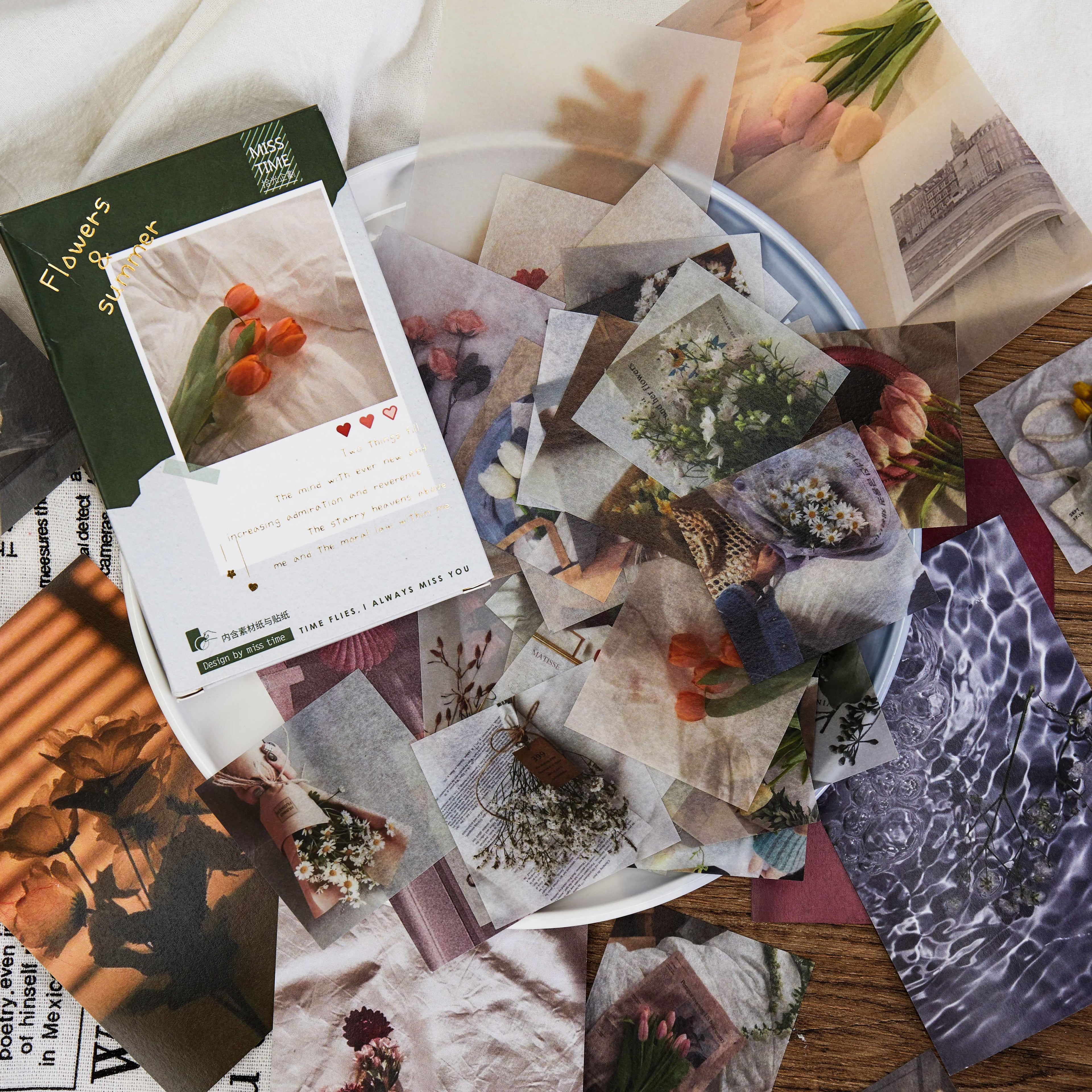 Midsummer botanicals vintage plant and flower illustration stickers