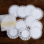 Miniature round lace edge paper pieces for bullet journal decoration