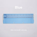 Mini paper trimmer blue standard size 10.6 x 3.3 in grid-lined base sliding blade scrapbook paper cutter