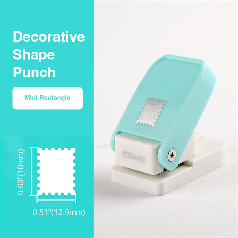 Stamp punch mini rectangle compact perforated edge decorative shape punch mint handle small size cutouts