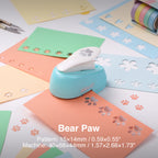 Mini shape punch bear paw pattern 15x14mm cutout pastel paper craft desk embellishment