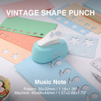 Mini shape punch music note pattern 30x32mm cutout blue paper craft desk melody
