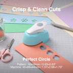 Mini shape punch perfect circle pattern 16x16mm cutout orange paper craft desk