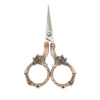 Mini vintage floral scissors with ornate flower handles, 9cm pocket size