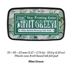 Mint Green Star Printing oil-based ink pad in floral case