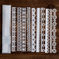White laser cut lace border paper strips for junk journal layering
